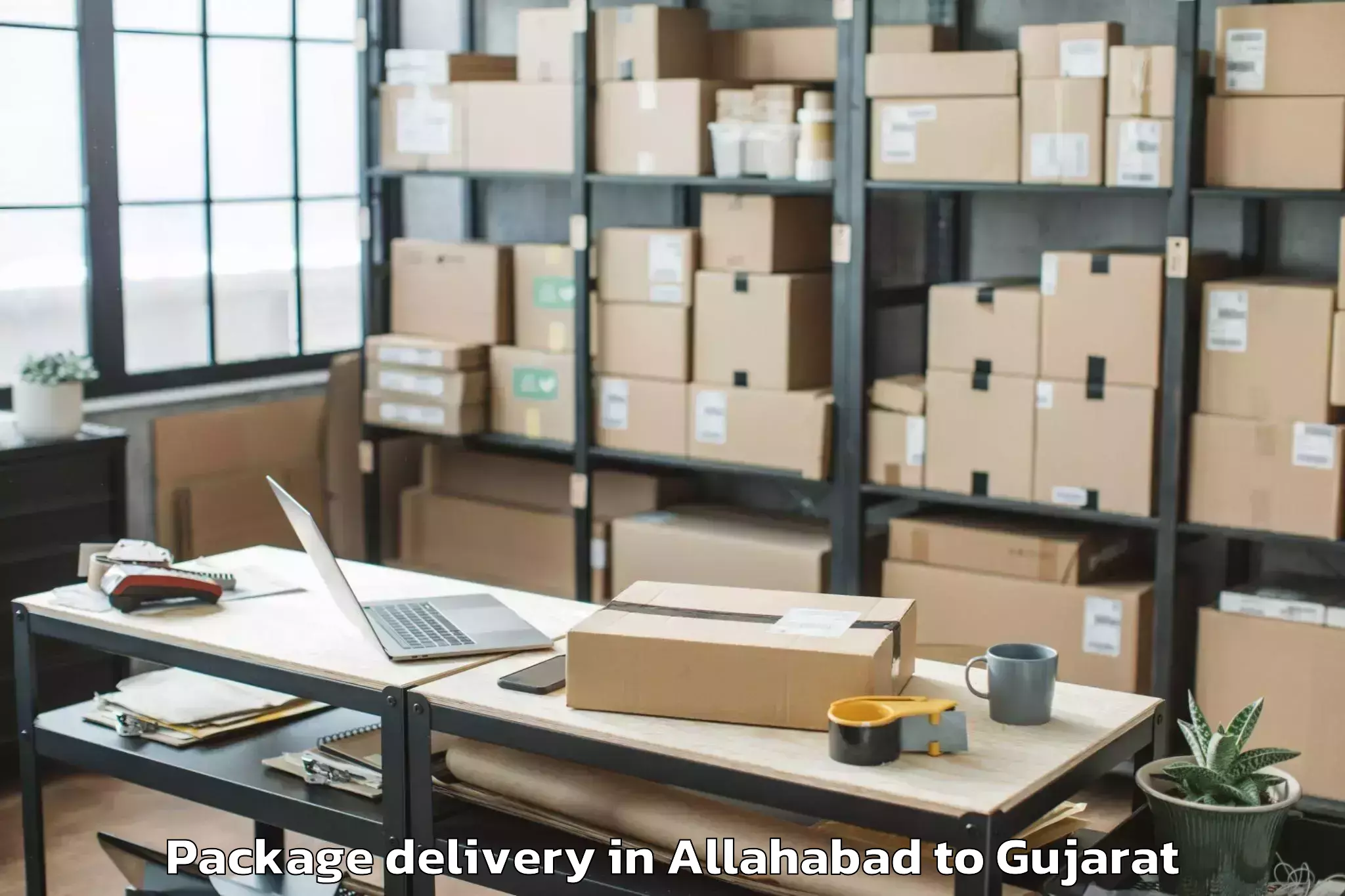 Trusted Allahabad to Satlasana Package Delivery